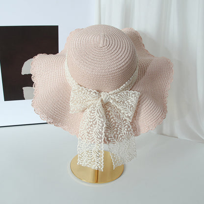 Lace Hat Trend Summer Sun Bow Wide Brim Beach