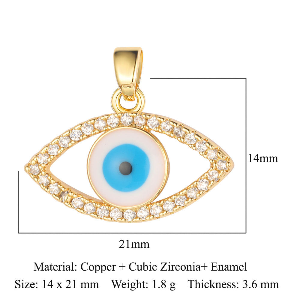 3 pcs/pack, rose copper zircon pendant DIY.