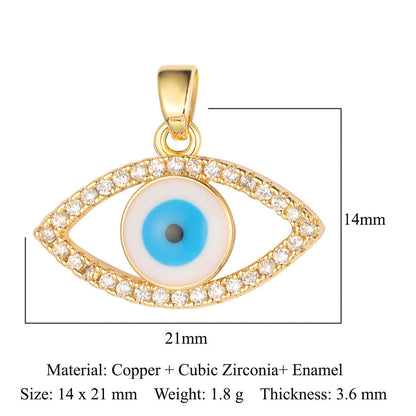 3 pcs/pack, rose copper zircon pendant DIY.