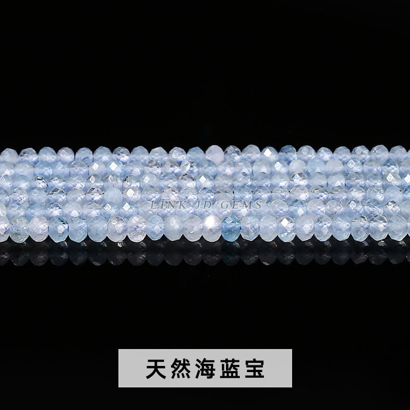 2 * 3Mm Aquamarine Cut Abacus Beads Loose Beads