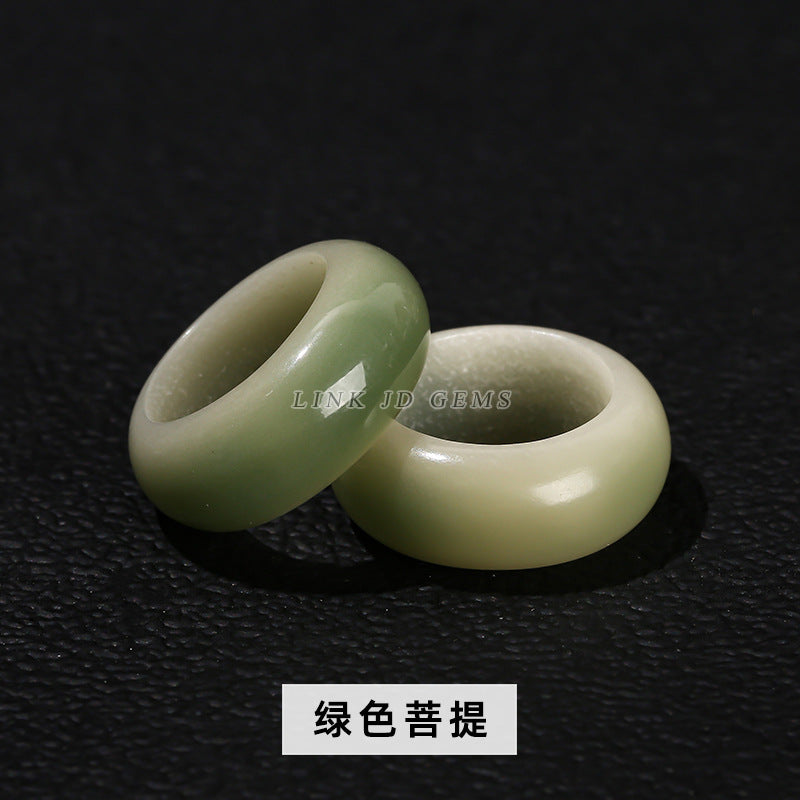 Cuentas sueltas de raíz de Bodhi de jade blanco con semillas originales de loto 