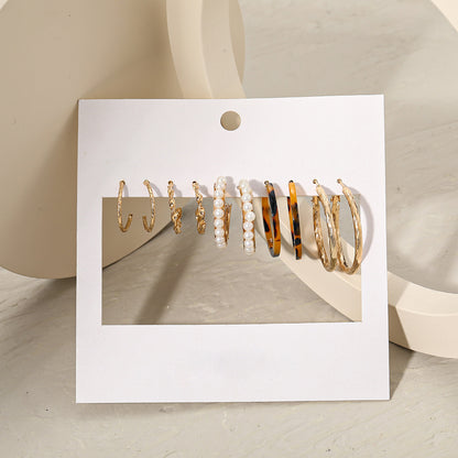 5-piece set of acrylic twist hoop earrings