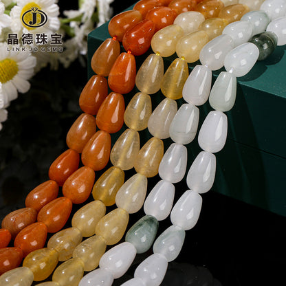 8 * 12 Natural Tianshan Jade Water Drop Beads Loose Beads