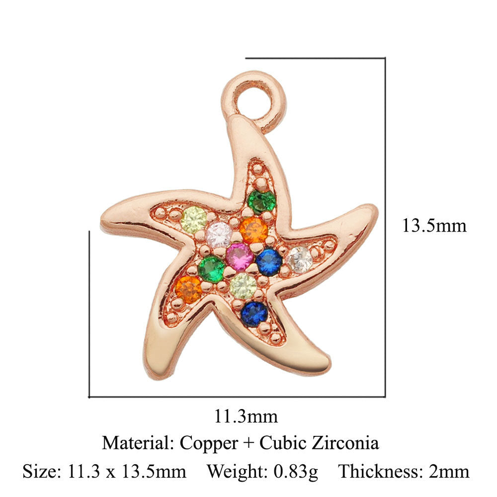 Separator pin Pearl shell Copper inlaid zircon pendant