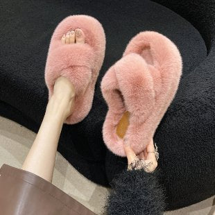 7Cm thick-bottomed fluffy slippers women