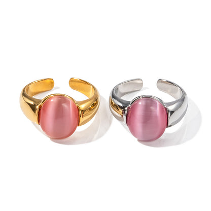 Pink Cat's Eye Ring