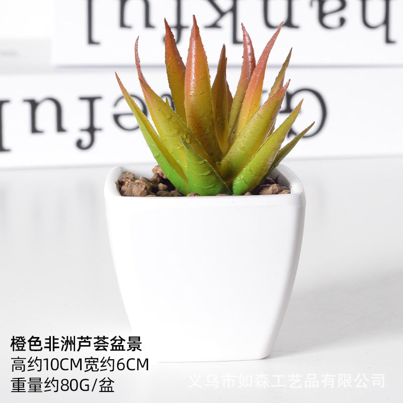 Simulation of succulent plastic bonsai artificial flowers combination