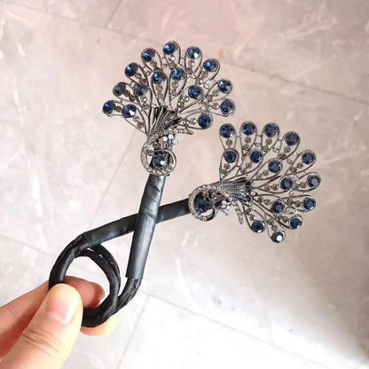 Peacock Hairpin Bun Maker High-End Platina Headwear