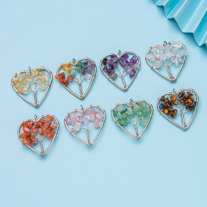 Crystal crushed stone 3cm heart pendant