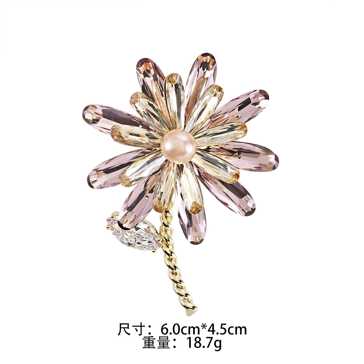 Eco-friendly crystal brooch pin