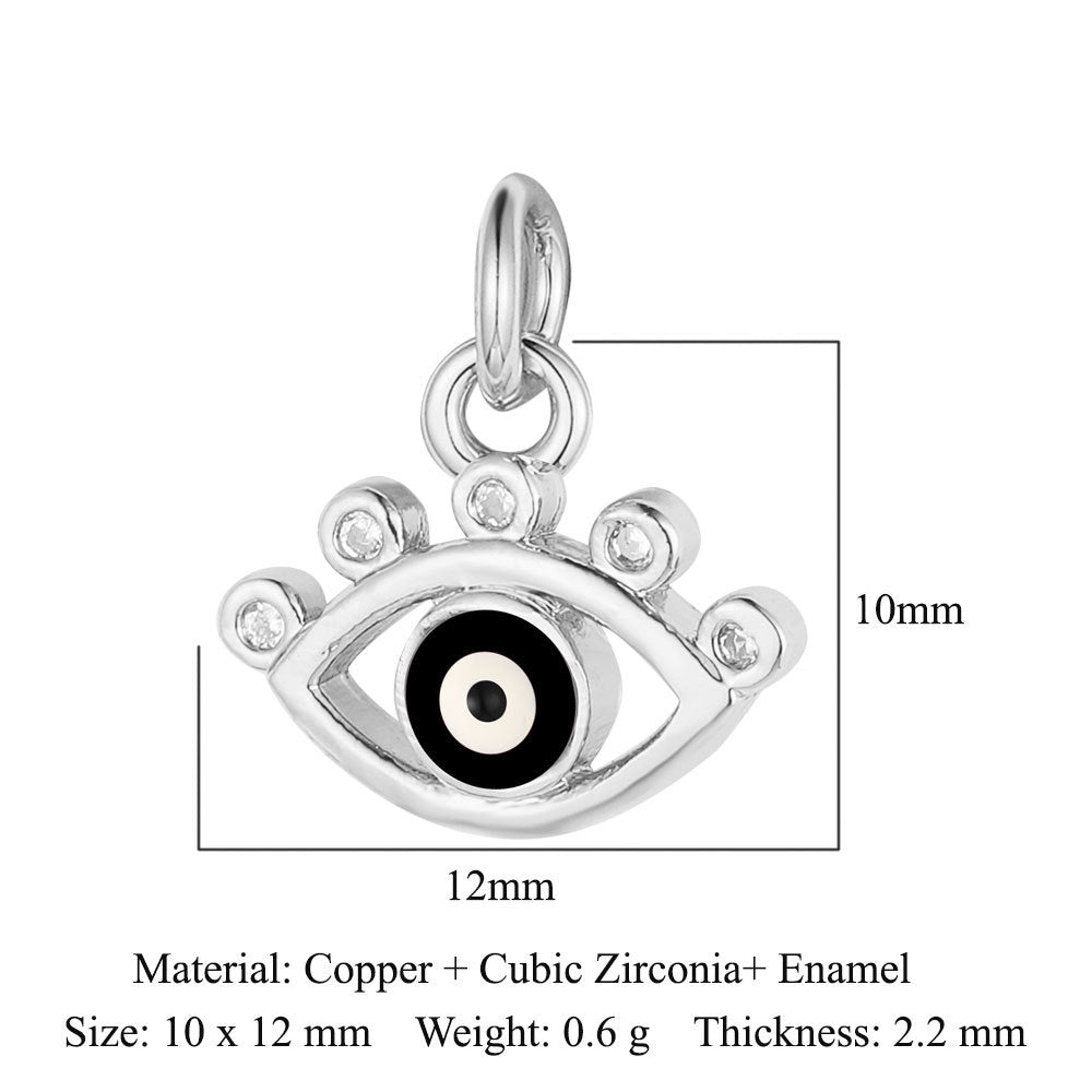 Pearl Peach Heart Devil's Eye Copper Zircon Pendant