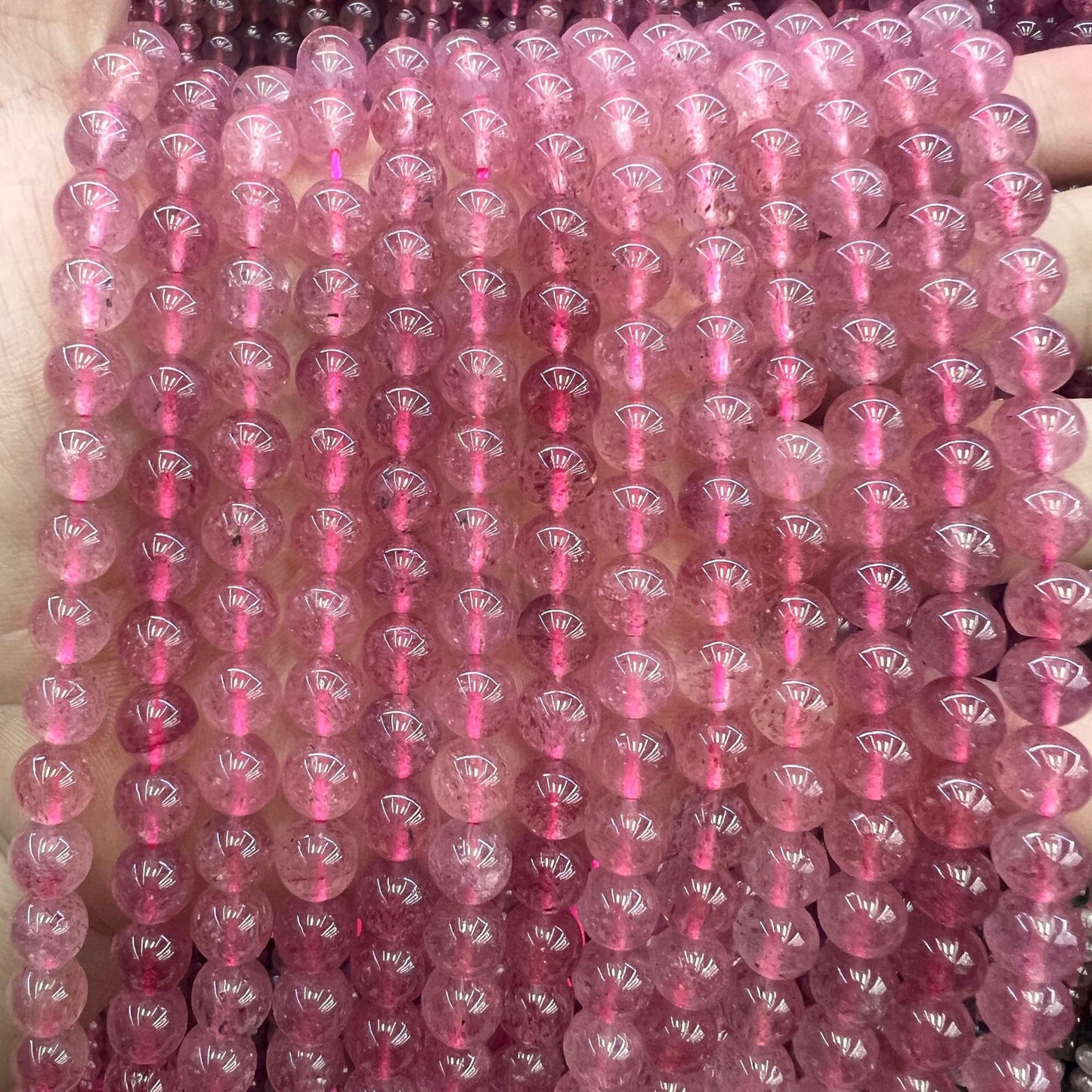 Natural stone 7A strawberry crystal loose beads