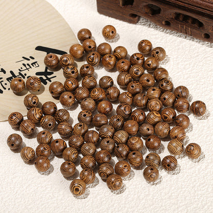 Natural chicken wing wood round beads perforated loose beads