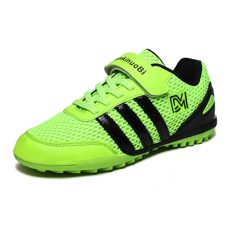 Spring-Summer Mesh Breathable Kids Velcro Turf Soccer Shoes