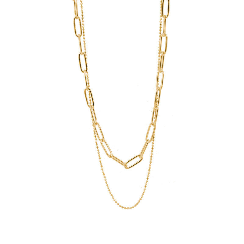 Metal double chain necklace