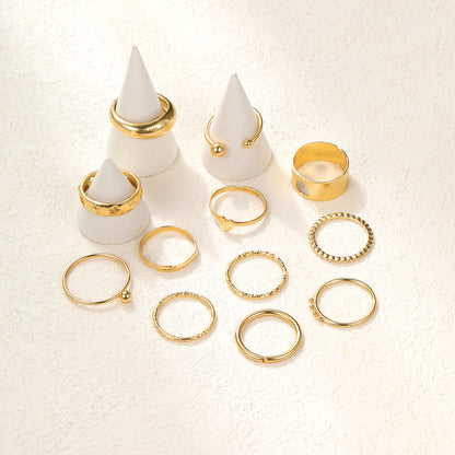 Five-pointed star ring set 12 pieces