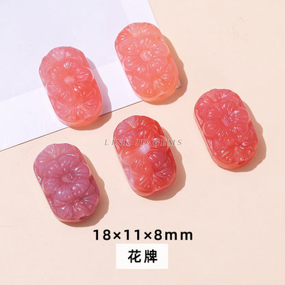 Scarlet Yanyuan agate safety buckle loose beads