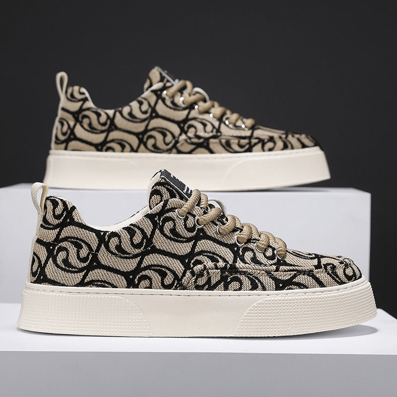 New Printed Embroidered Low-Top Sneakers