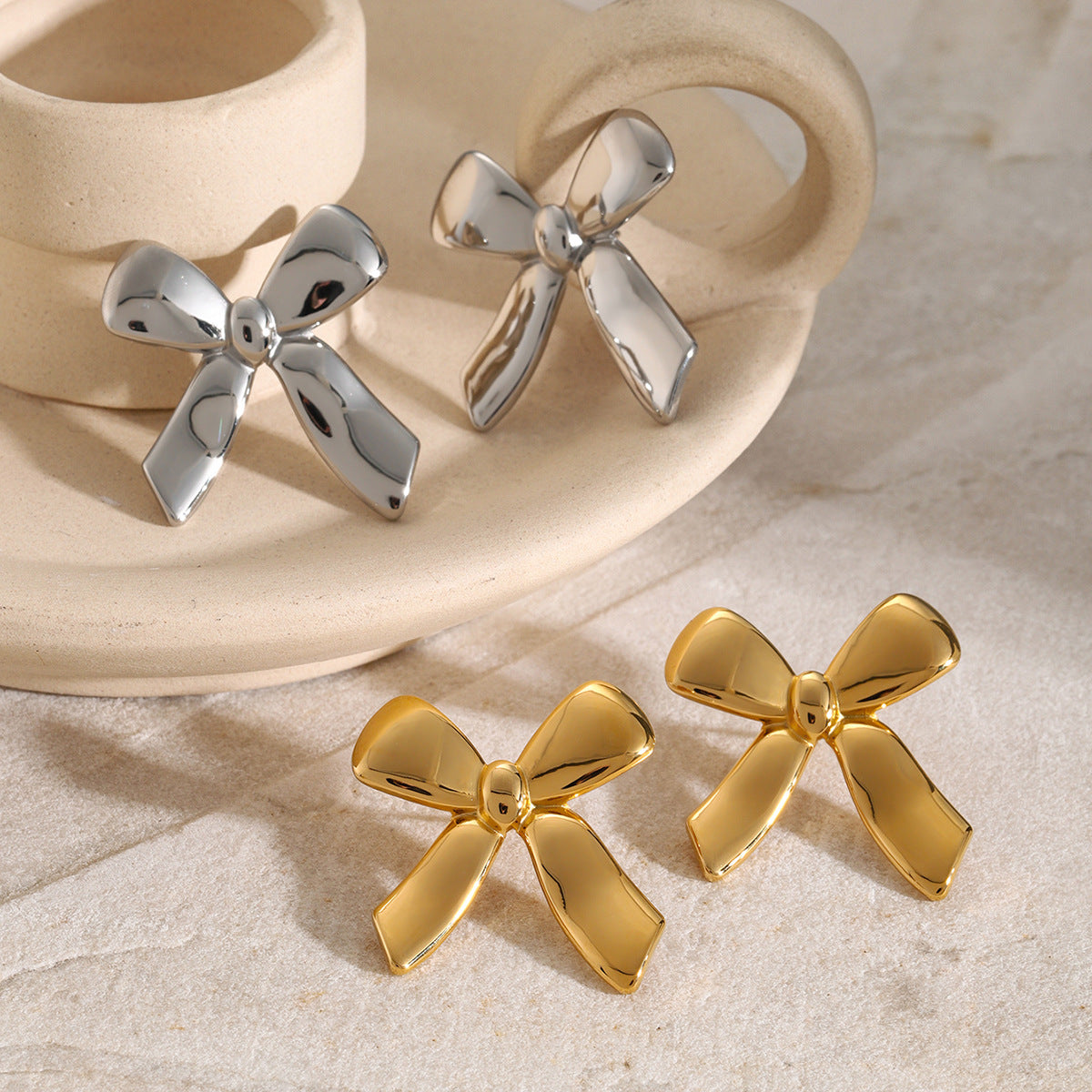 Glossy Bow Earrings