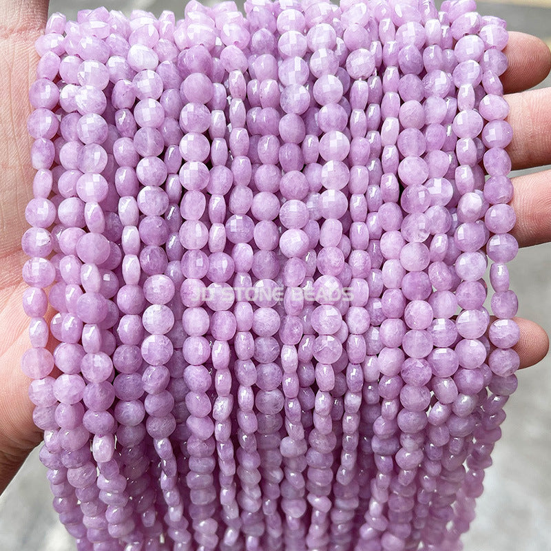 6 * 4Mm cut agate round cake-shaped loose bead facets