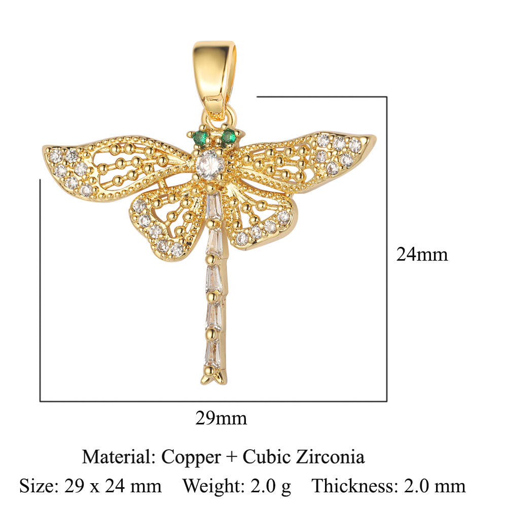 3 pcs/pack, rose copper zircon pendant DIY.