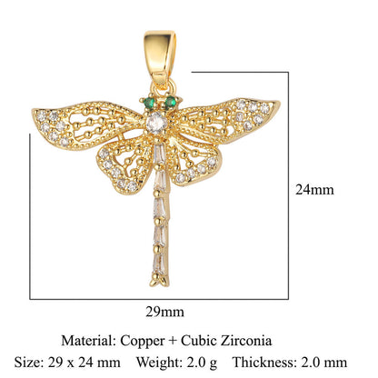 3 pcs/pack, rose copper zircon pendant DIY.