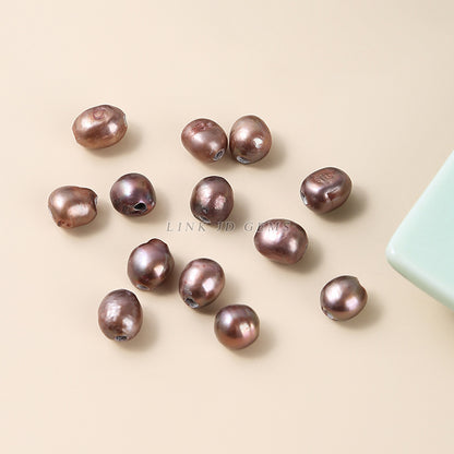 8-10Mm Natural Freshwater Brown Baroque Pearl Loose Beads