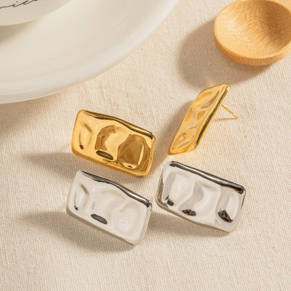 Hammered Square Stud Earrings