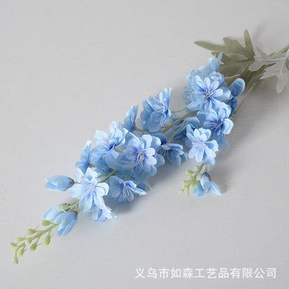 Flocking 2-pronged delphinium Simulation hyacinth silk flower