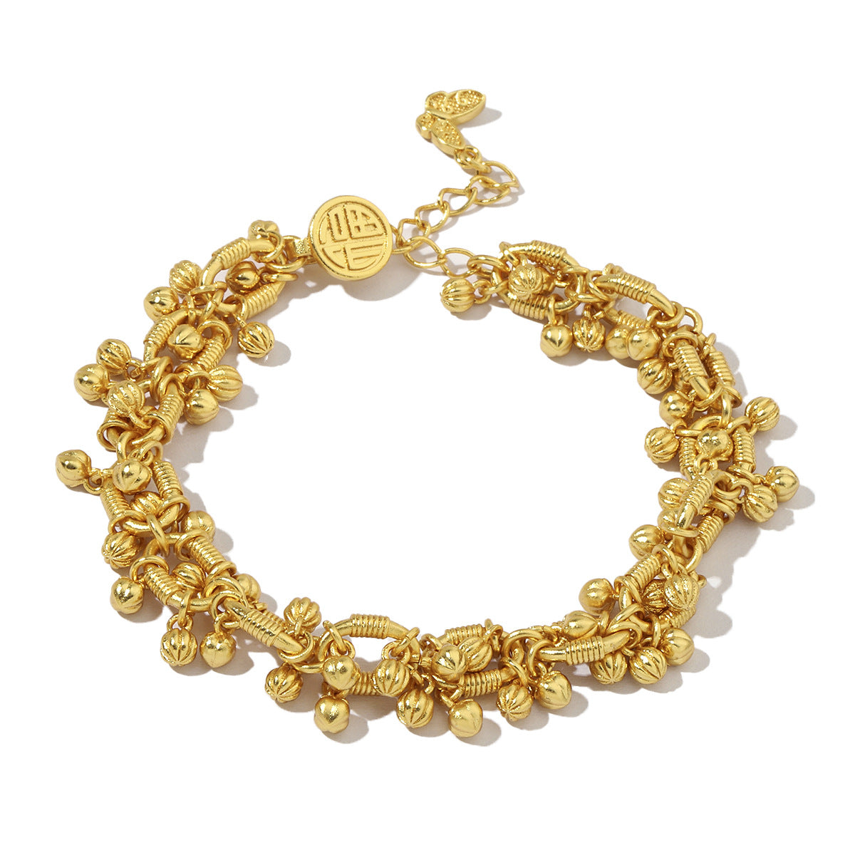 24K real gold plated braided bracelet beads