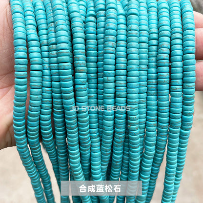 3 * 6Mm synthetic turquoise right angle disc loose beads