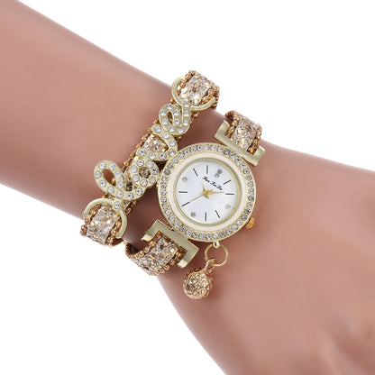 Korean Style LOVE Rhinestone Women's Watch