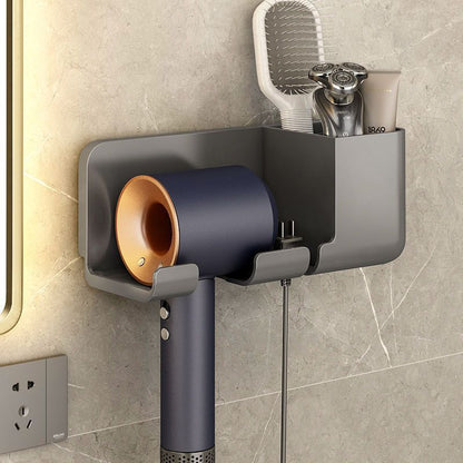 Hair Dryer Holder, No-Drill Wall Mount for Bathroom