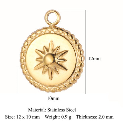 Sun Star Moon Crescent Stainless Steel Pendant