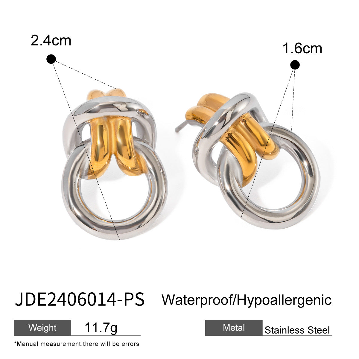 Pendientes de acero inoxidable de alta gama. 