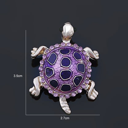 Crystal Rhinestone Turtle Brooch