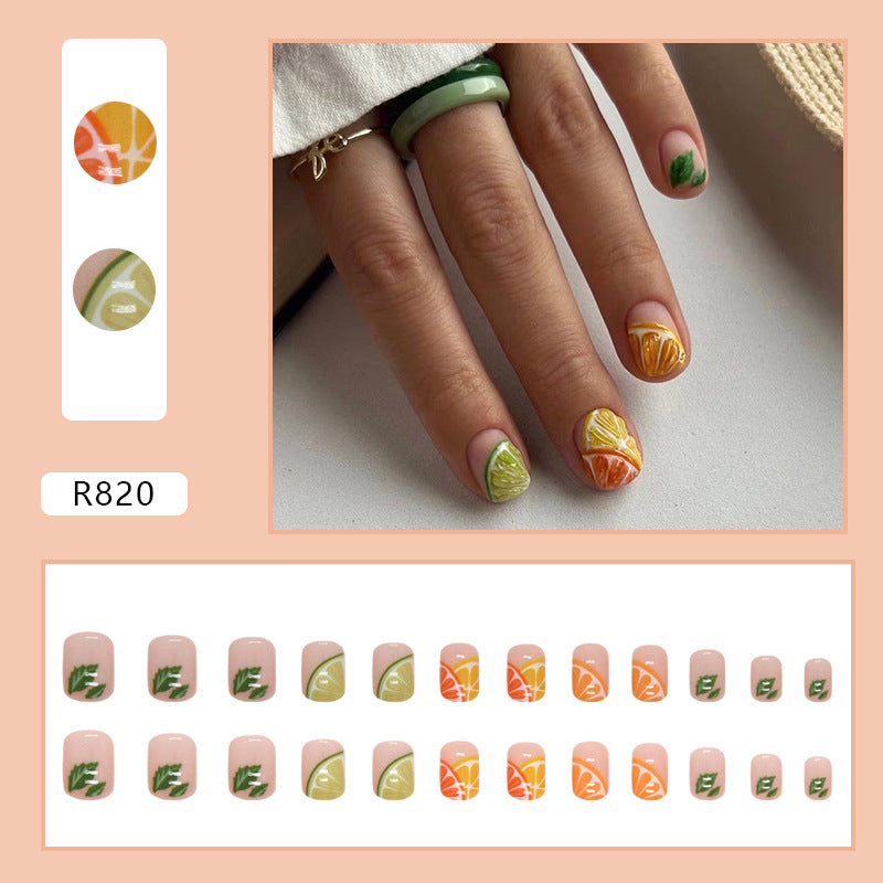 Fall Sweet Cute Wearable Fake Nails