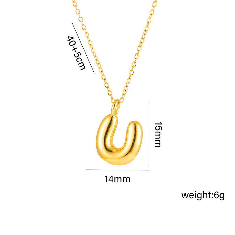 18K Gold Plated Initial Letter Pendant Necklace