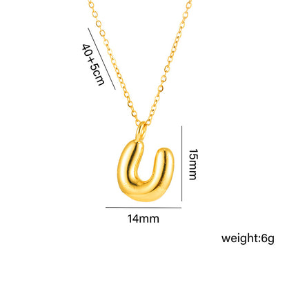 18K Gold Plated Initial Letter Pendant Necklace