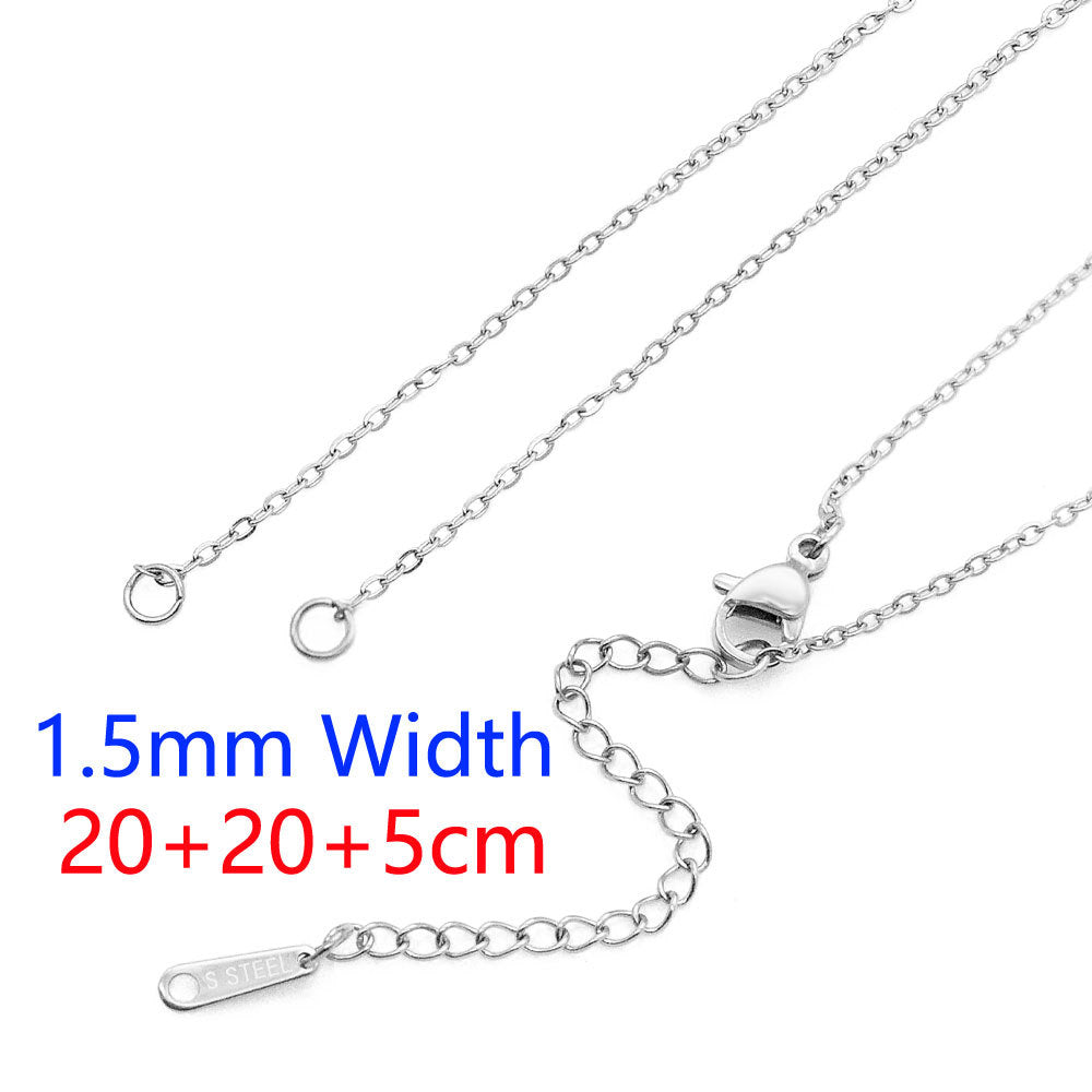 Stainless Steel Necklace O Shape Flat Chain