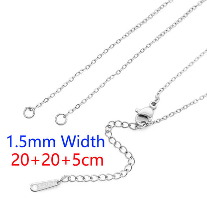 Stainless Steel Necklace O Shape Flat Chain