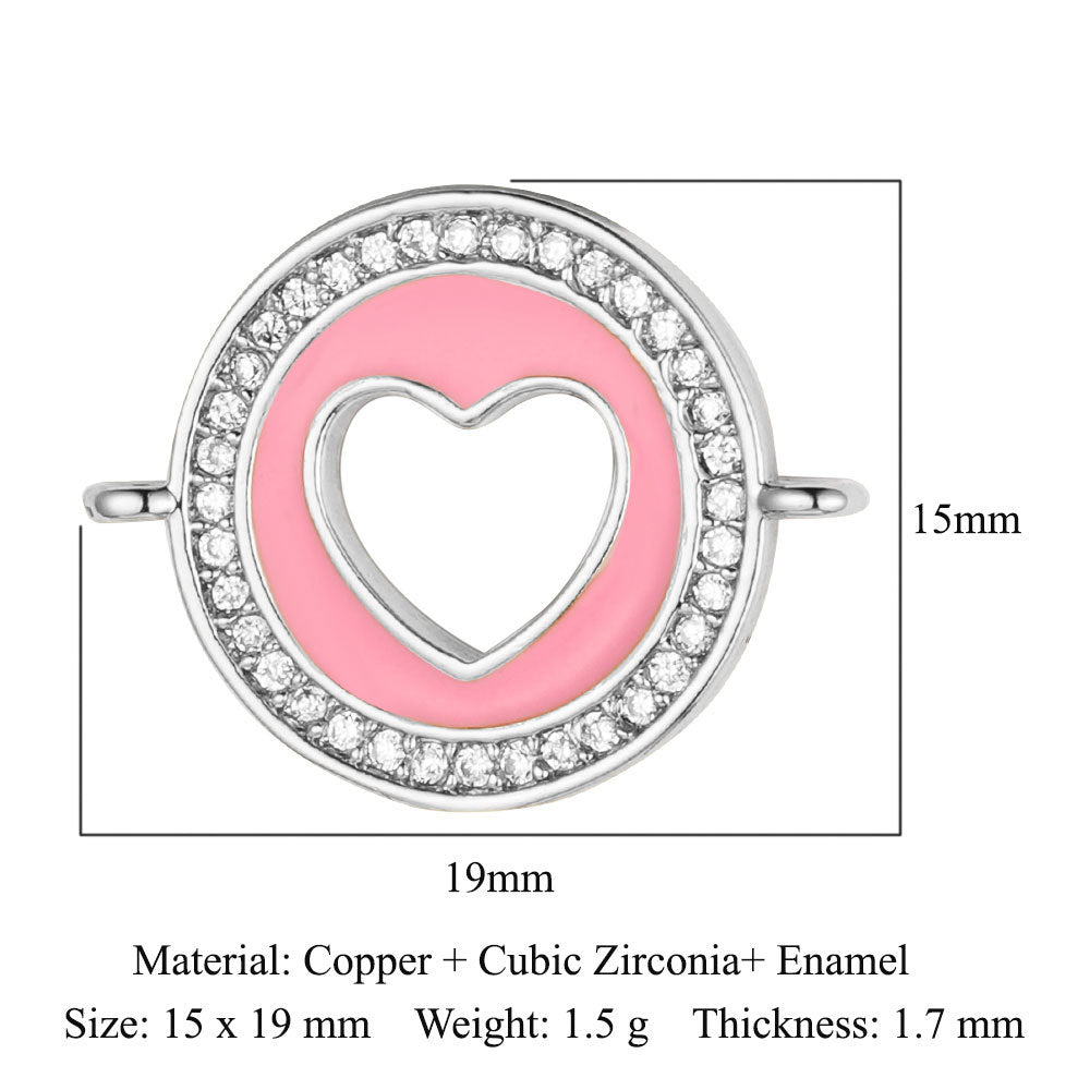 Accesorios de joyería DIY de cobre y circón que gotean amor 