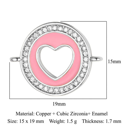 Accesorios de joyería DIY de cobre y circón que gotean amor 