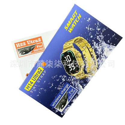 H14 Ultra2 Bluetooth Calling Gesture Control S9 Ultra Large Gold Watch