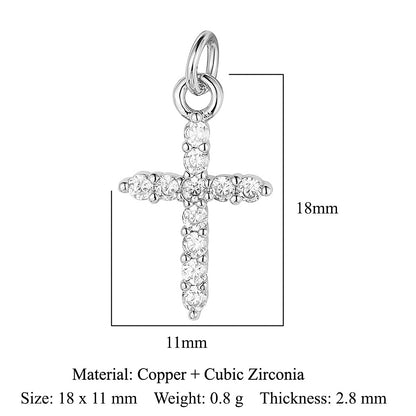 Cross Star Moon Copper Zircon Pendant