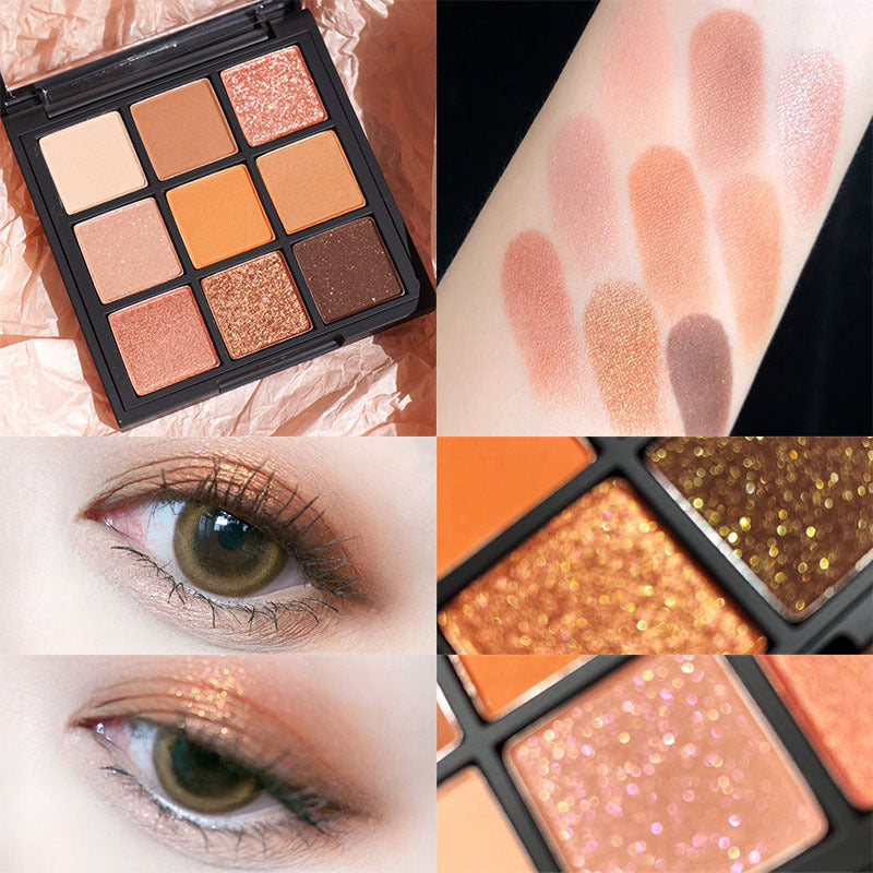 Paleta de sombras de ojos de copo de nieve con purpurina de 9 colores 