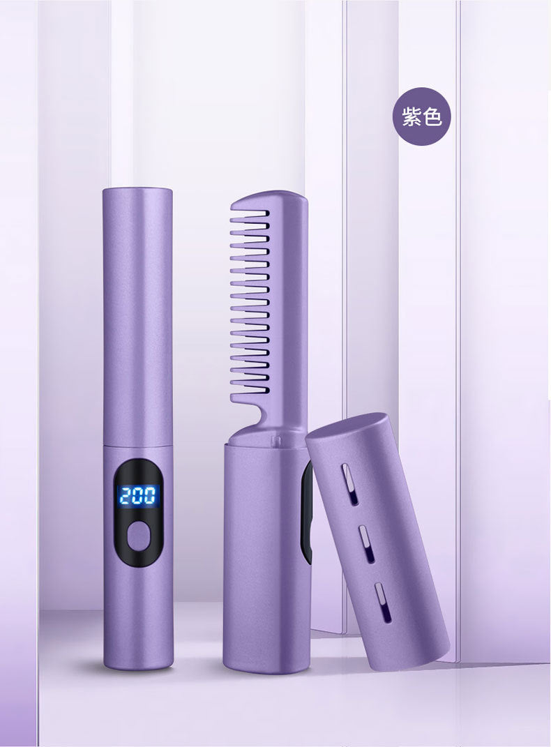 LCD charging straight hair comb ceramic heating