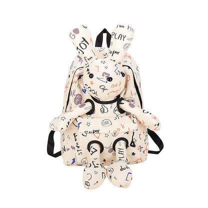 Personalized cute rabbit doll new backpack