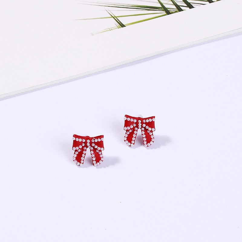 Girl bow stud earrings