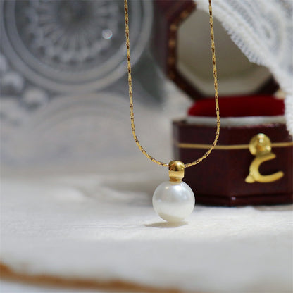 Round Bead 18K Gold Necklace